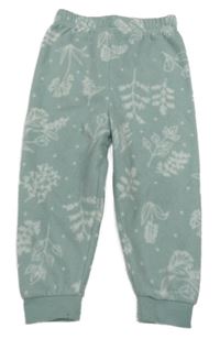 Světlezelené květované fleecové tepláky Primark