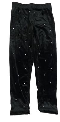 Černé sametové legíny s kamínky Dunnes