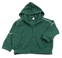 Tmavozelená propínací mikina s kapucí Shein