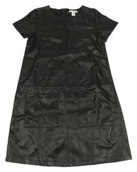 Černé koženkové šaty Primark