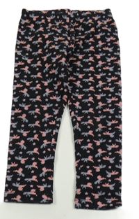 Černé crop teplé legíny s jednorožci a hvězdami Impidimpi