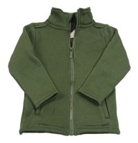 Khaki pletená propínací mikina Pusblu