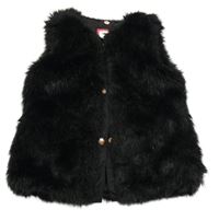 Černá kožešinová podšitá vesta Baker