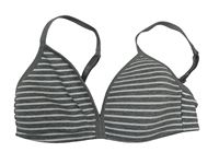 Šedo-bílá pruhovaná podprsenka