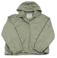 Khaki plátěná jarní bunda s kapucí Page One Young