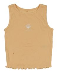 Meruňkový žebrovaný crop top s mušlí George