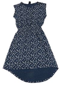 Tmavomodré bavlněné šaty se srdíčky Y.F.K.
