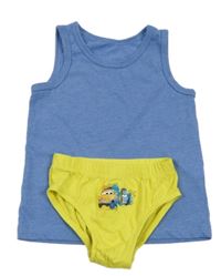 2set - Modré melírované tílko + žluté slipy s Luigim a Quidem - Auta