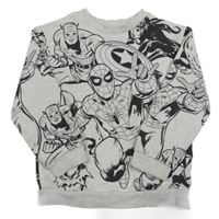 Světlešedá melírovaná mikina s Avengers H&M