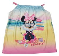 Modro-žluto-růžový plavkový top s Minnie