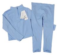 Nové - 2set - Modré sportovní legíny + mikina Primark