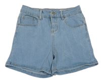 Modré riflové high waist kraťasy Denim365