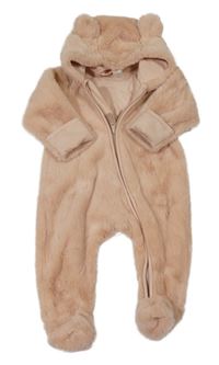 Starorůžová kožešinová podšitá kombinéza s kapucí H&M
