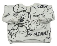 Bílo-černá oversize mikina s Minnie zn. Disney