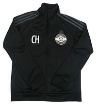 Černá sportovní propínací mikina s logem Adidas