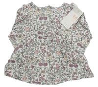 Bílo-barevná květovaná tunika Primark