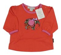 Nové - červené triko se slonem Pumpkin patch