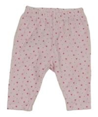 Světlerůžové vzorované sametové tepláky Ergee