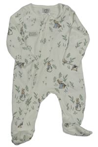 Nové - bílo-zelený vzorovaný overal s králíky 