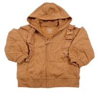 Hnědá propínací mikina s madeirou a kapucí Next