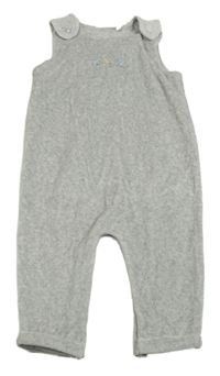 Šedé sametové laclové tepláky s dinosaury Next