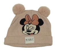 Světlerůžová pletená čepice s Minnie a bambulemi H&M