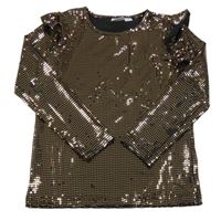 Černo-zlaté flitrové triko 