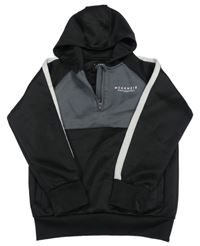 Černo-šedá sportovní mikina s logem a kapucí McKenzie