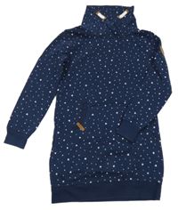 Tmavomodré teplákové šaty s hvězdičkami Yigga