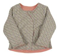 Šedá puntíkatá oboustranná lehce zateplená propínací mikina Liegelind