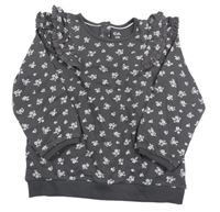 Šedá květovaná mikina s volánky C&A