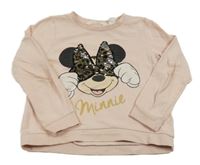 Světlerůžová mikina s Minnie s flitry H&M