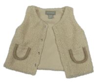 Světlebéžová huňatá podšitá vesta s kapsami Primark