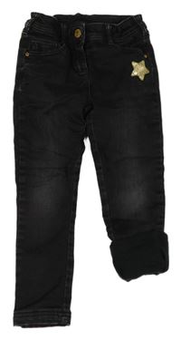 Černé podšité skinny rifle se zlatou hvězdou C&A