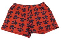 Červené pyžamové kraťasy s tlapkami Nickelodeon