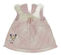 Světlerůžové šaty s Minnie s kožešinou Disney