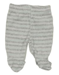 Šedo-bílé pruhované sametové polodupky Ergee