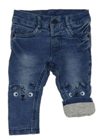 Modré podšité skinny rifle s medvědy C&A