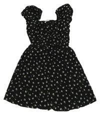 Černé květované lehké šaty Primark