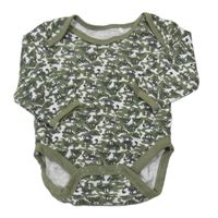 Khaki-bílé vzorované body s auty Liegelind