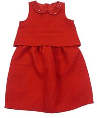 Červené vzorované šaty s kamínky Matalan