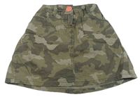 Khaki army riflová sukně Next