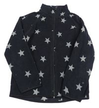Černá fleecová propínací mikina s hvězdami H&M
