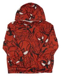 Červeno-černá mikina se superhrdinou a kapucí zn. Shein