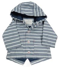 Modro-bílá pruhovaná voděodolná jarní bunda s kapucí M&S