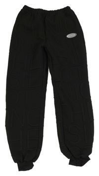 Černé tepláky s písmeny a nášivkou Shein