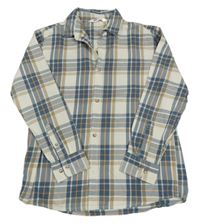 Smetanovo-modro-béžová kostkovaná košile H&M