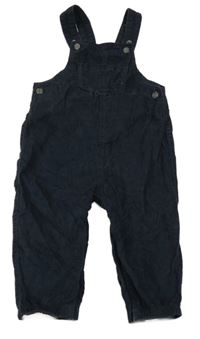 Tmavomodré plátěné laclové kalhoty F&F