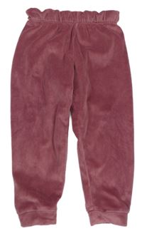 Starorůžové plyšové tepláky Lupilu