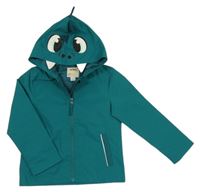 Zelená šusťáková jarní bunda s dinem a kapucí s ostny Kuniboo